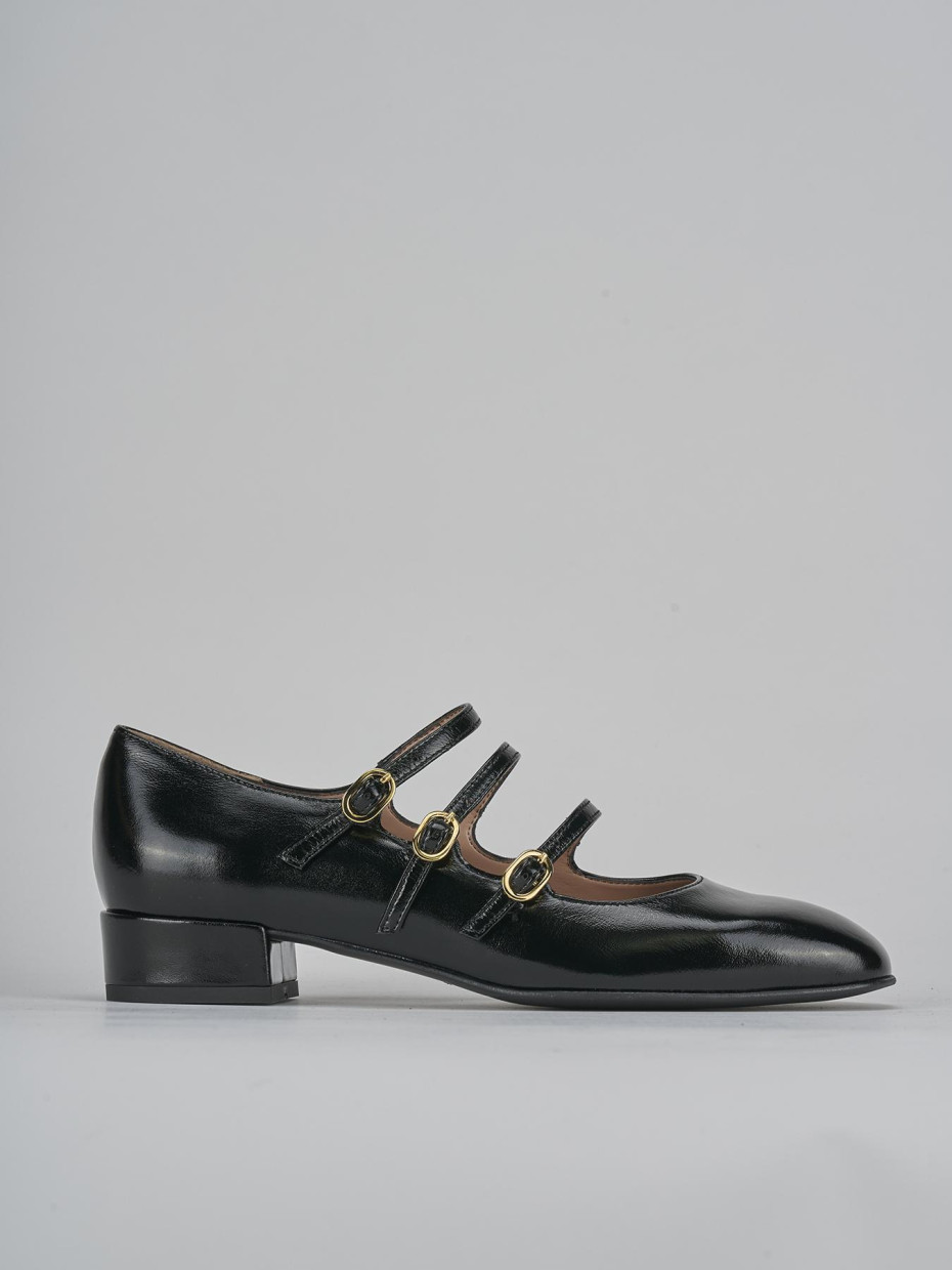 Zapatos de salón tacón 3 cm negro charol
