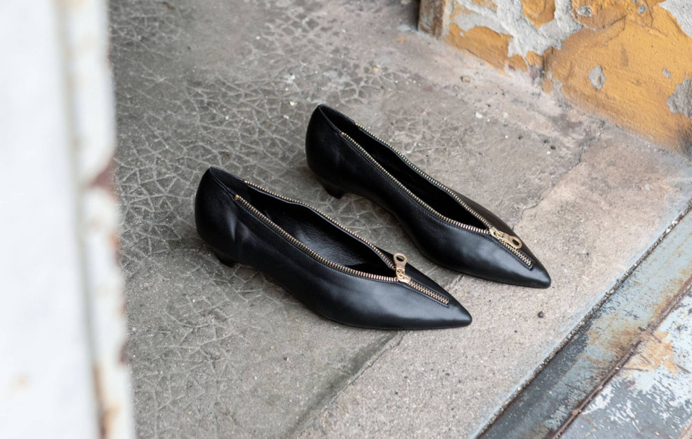 Pumps heel 3 cm black leather