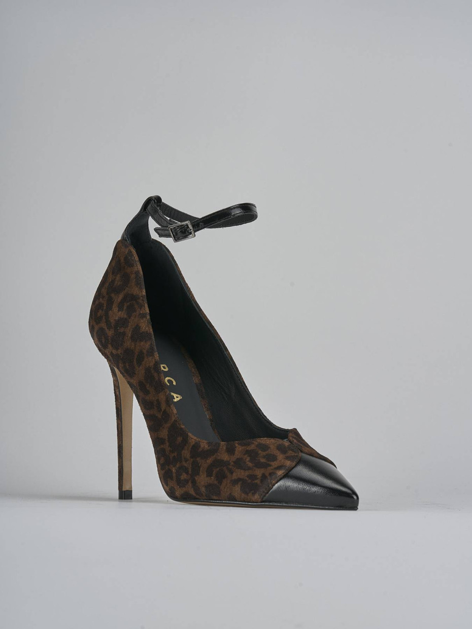 Zapatos de salón tacón 11 cm negro cuero