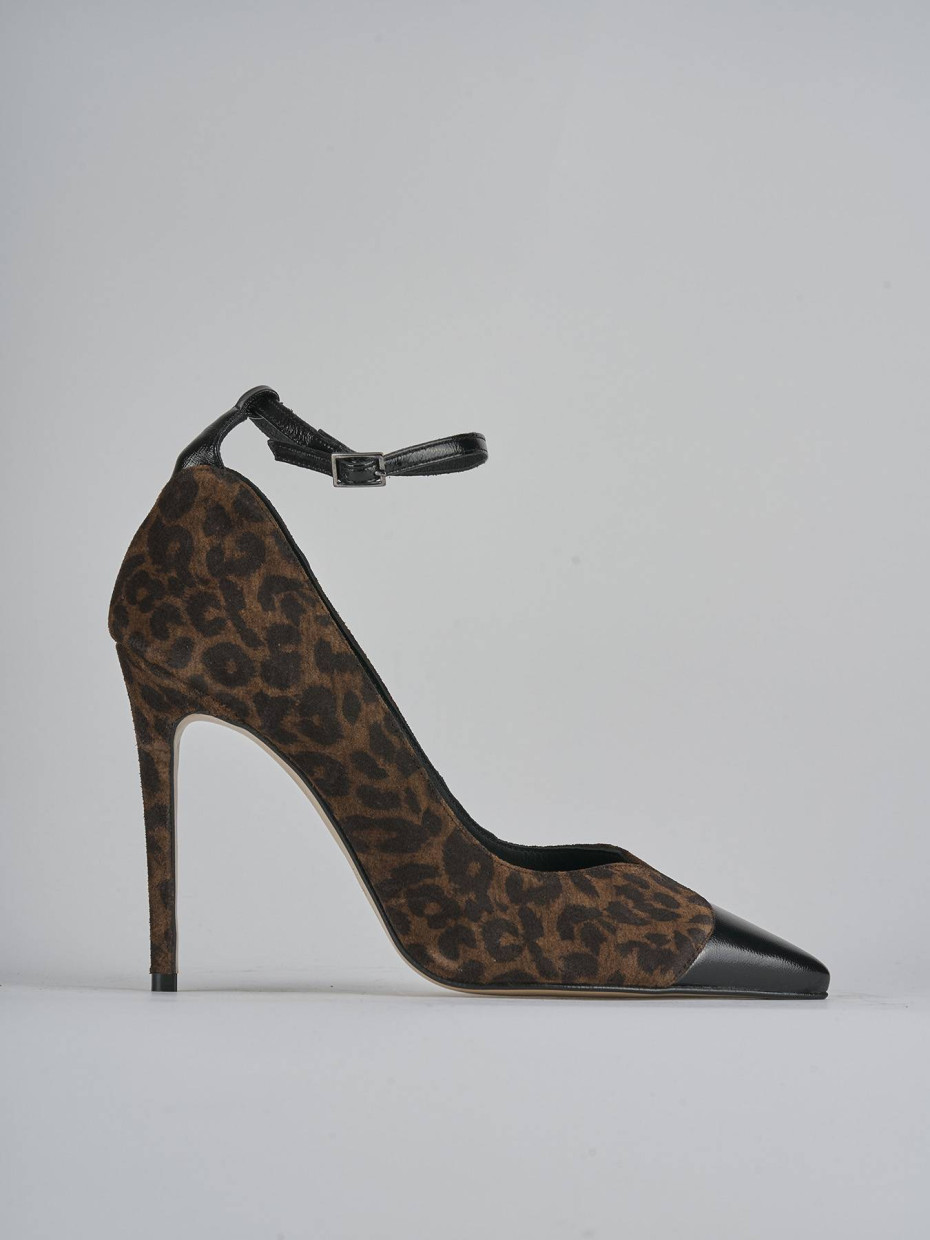 Zapatos de salón tacón 11 cm negro cuero