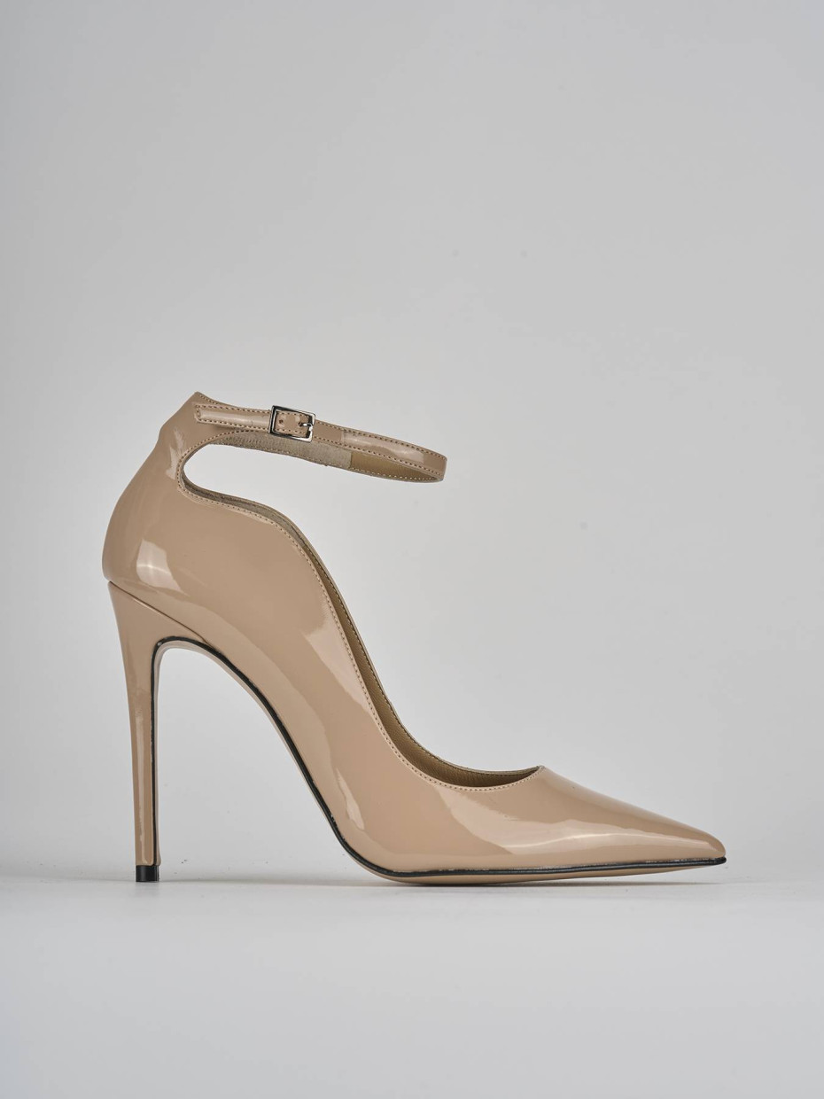 Pumps heel 11 cm brown patent