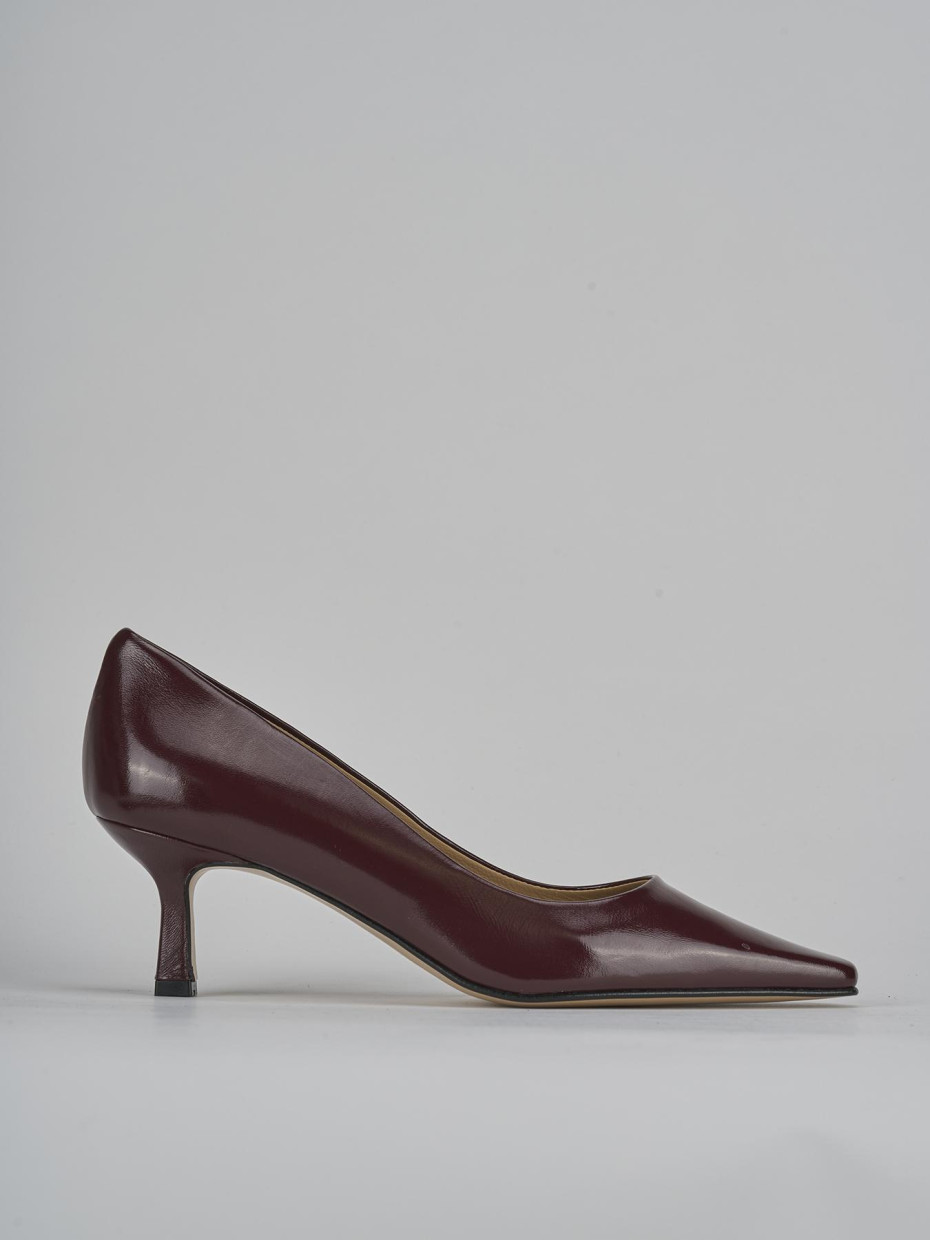 Pumps heel 3 cm bordeaux patent