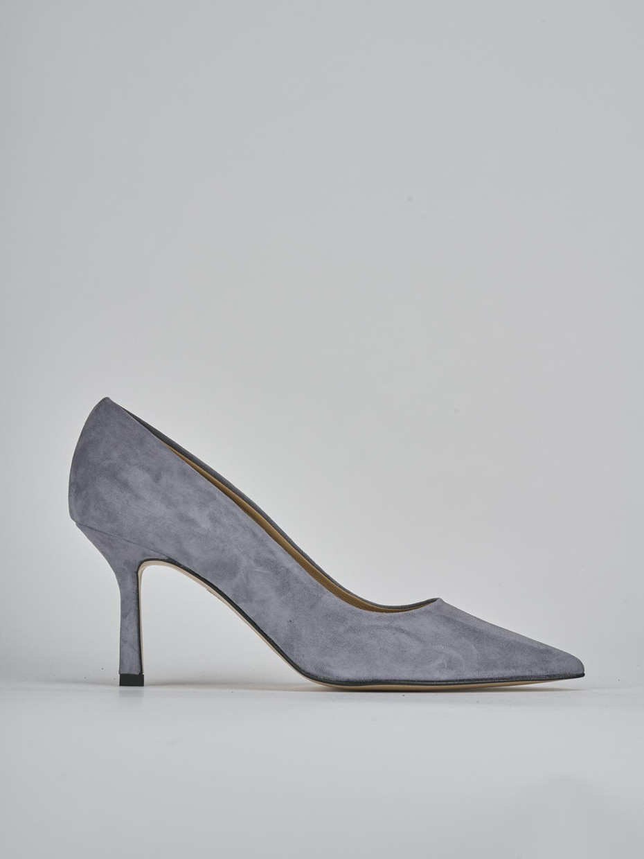 Zapatos de salón tacón 7 cm gris ante