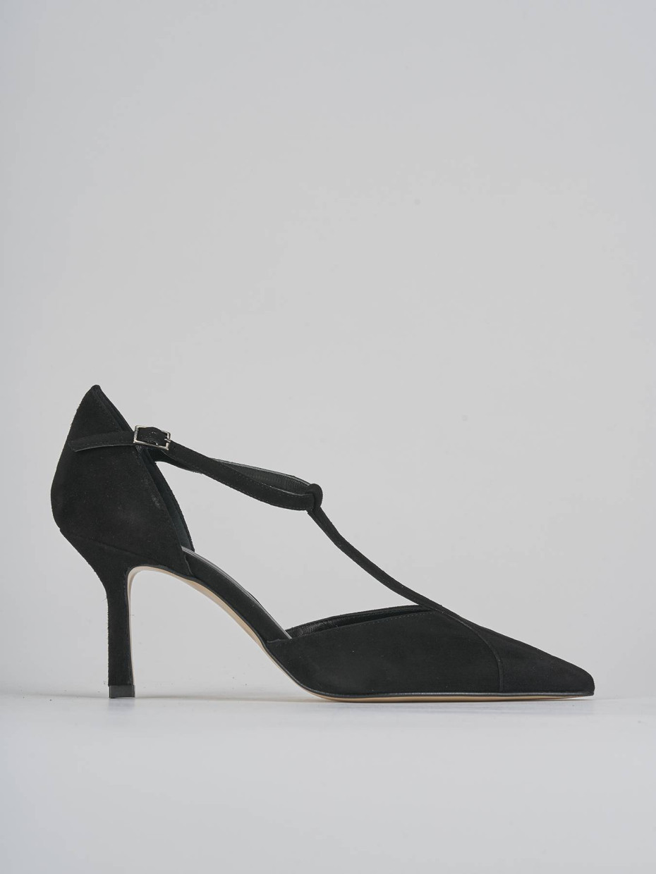 Pumps heel 8 cm black suede
