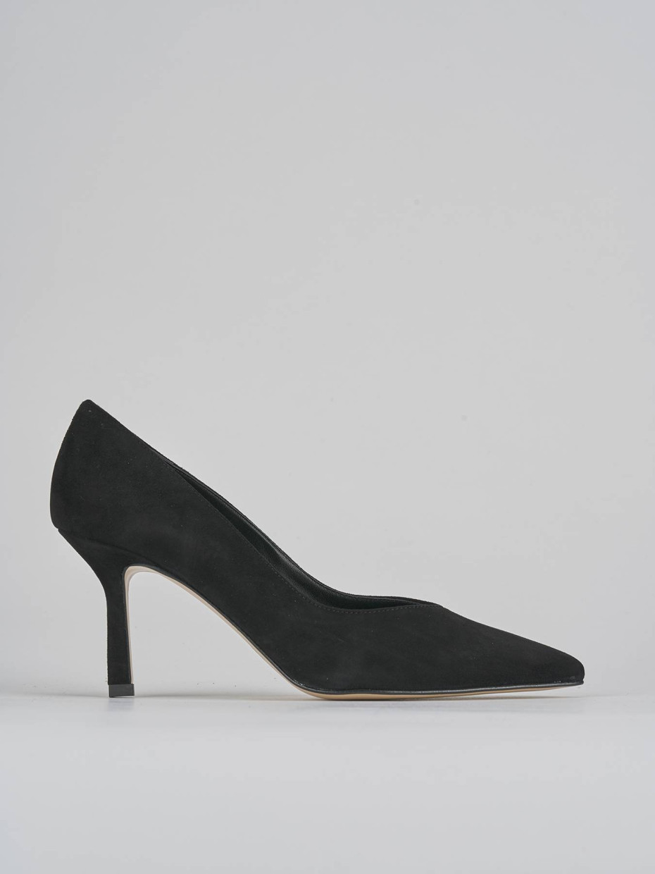 Zapatos de salón tacón 7 cm negro ante