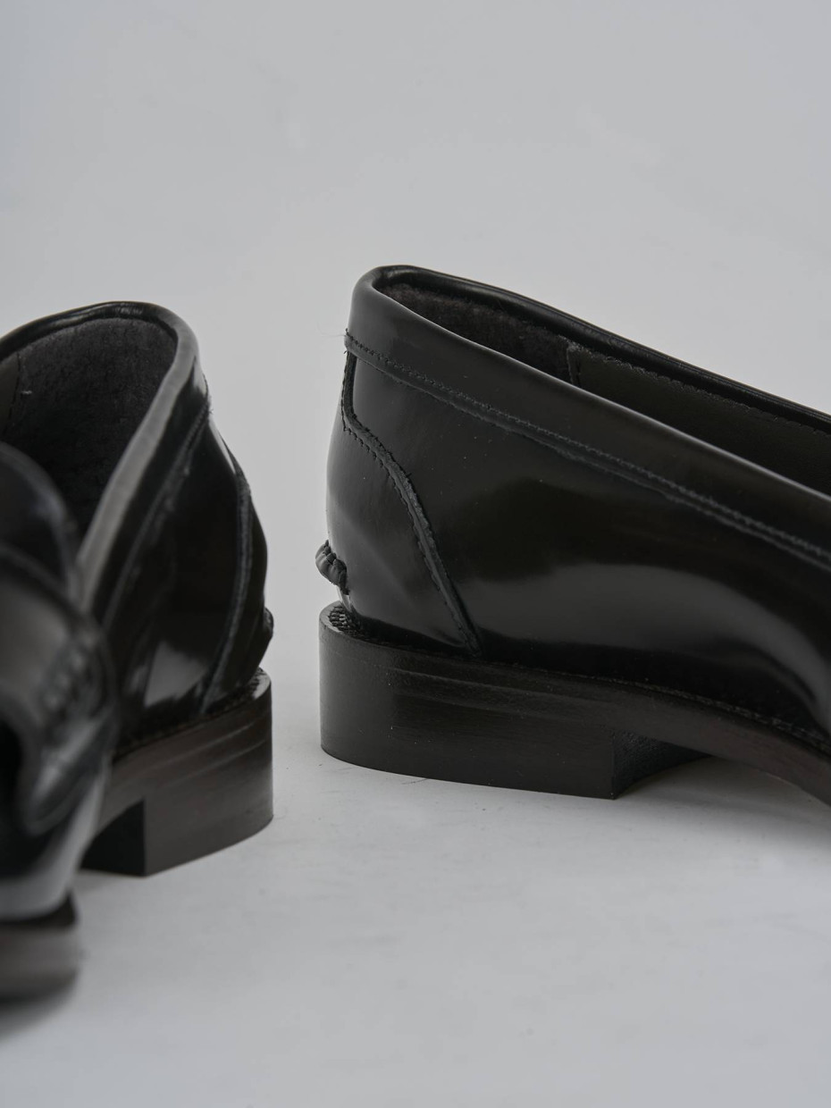 Mocasines tacón 2 cm marrón oscuro cuero