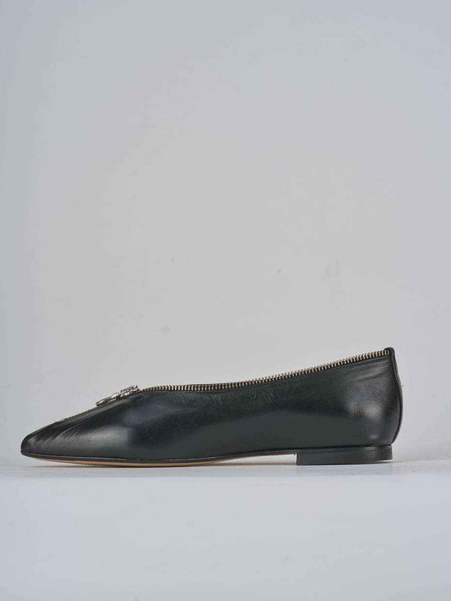 Bailarinas tacón 1 cm negro cuero