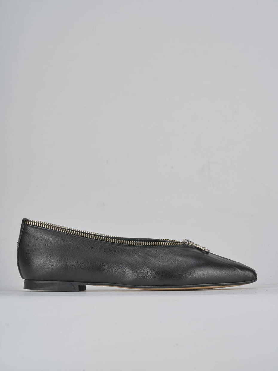 Bailarinas tacón 1 cm negro cuero
