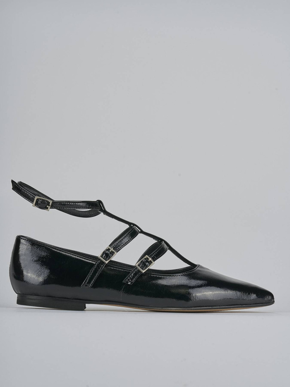 Bailarinas tacón 1 cm negro charol