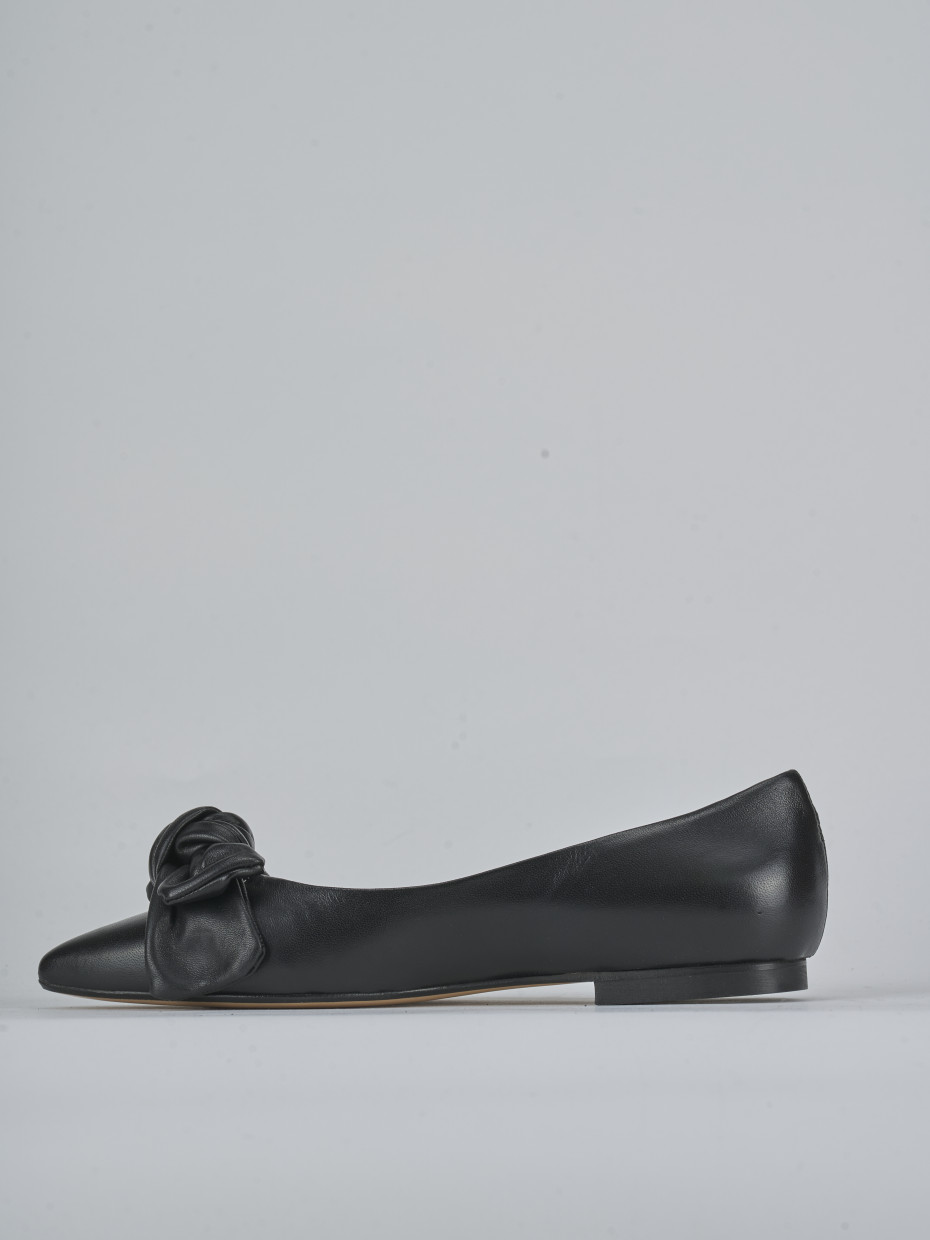 Bailarinas tacón 1 cm negro cuero