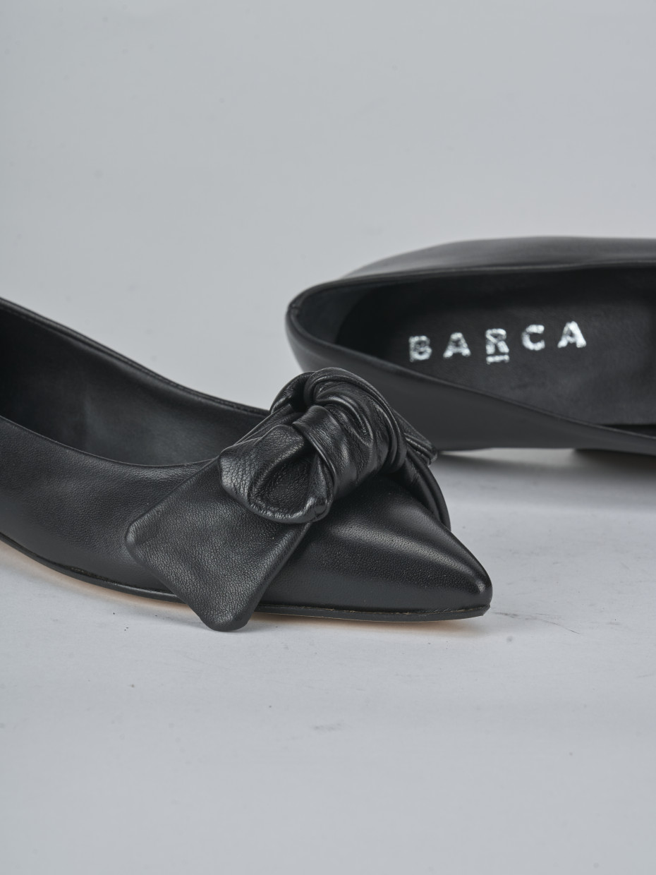 Bailarinas tacón 1 cm negro cuero