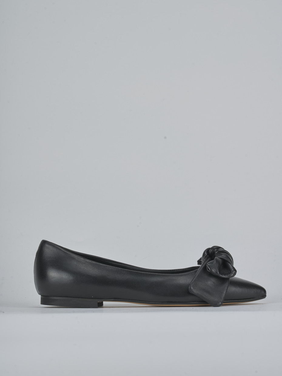 Bailarinas tacón 1 cm negro cuero