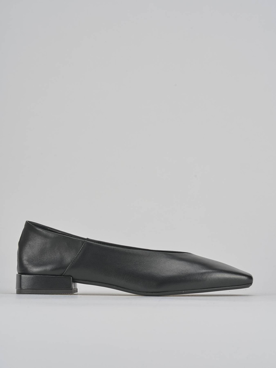 Bailarinas tacón 2 cm negro cuero