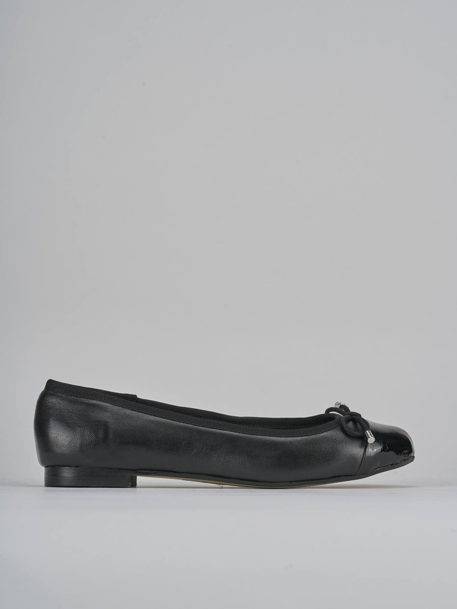 Bailarinas tacón 1 cm negro charol
