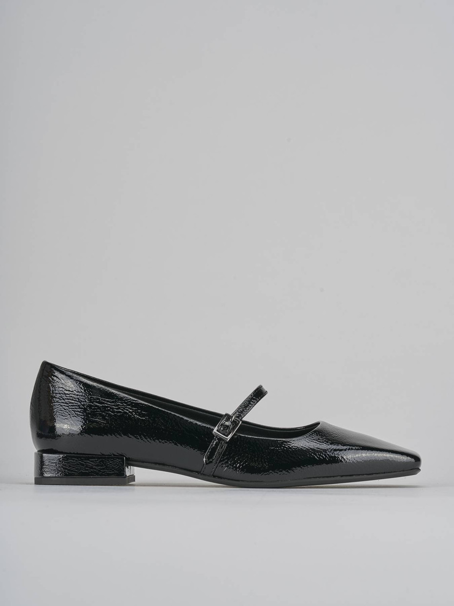 Bailarinas tacón 2 cm negro charol