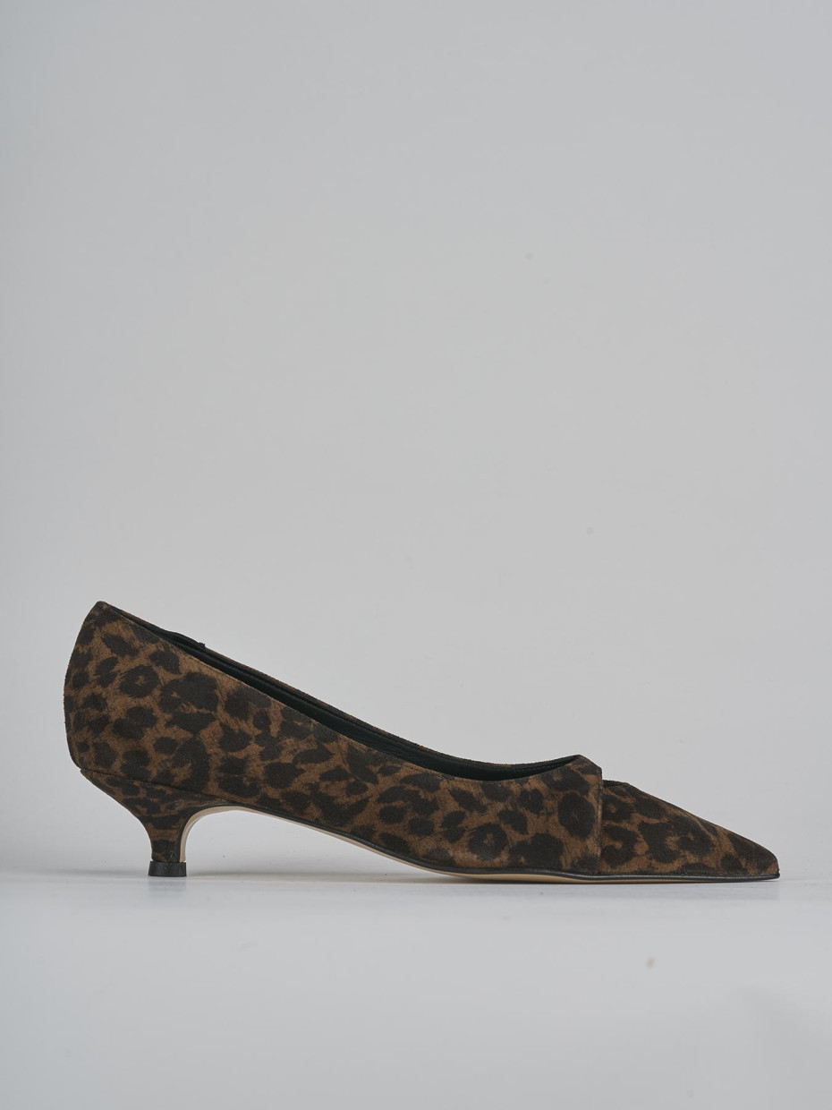 Décolleté tacco 3cm camoscio multicolor