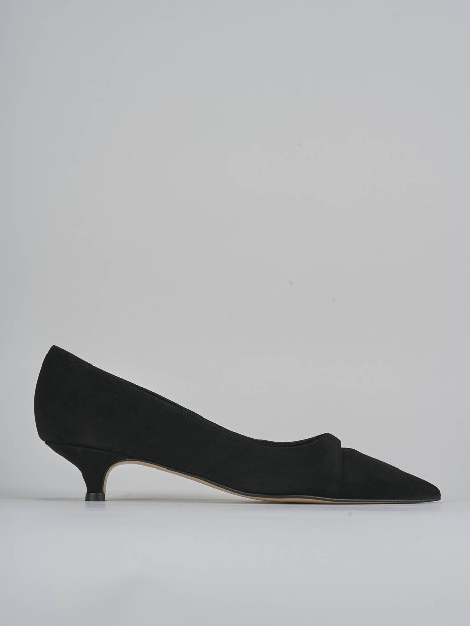 Zapatos de salón tacón 3 cm negro ante