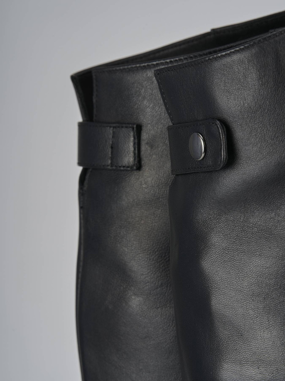 High heel boots heel 5 cm black leather
