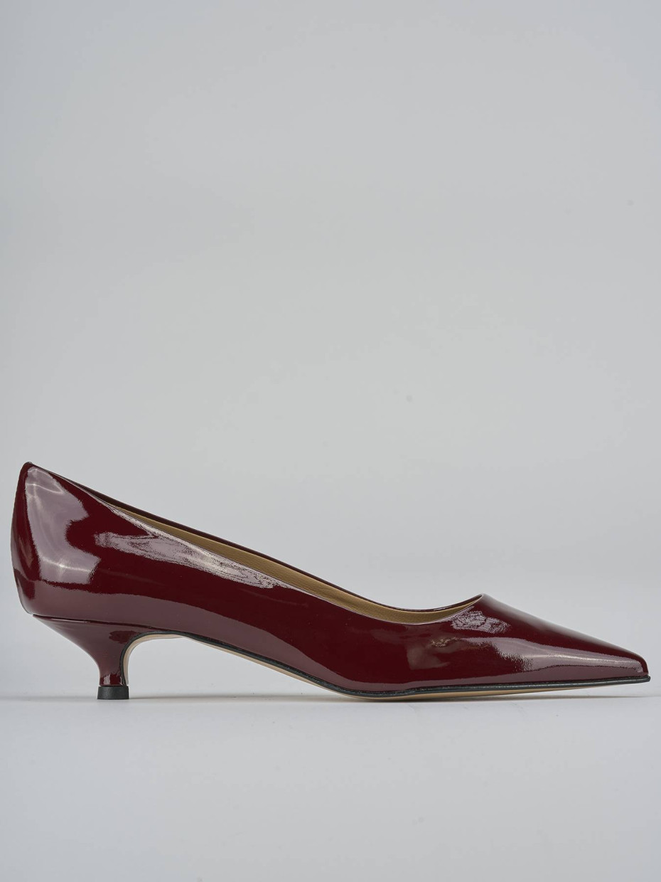 Décolleté tacco 3cm vernice bordo'