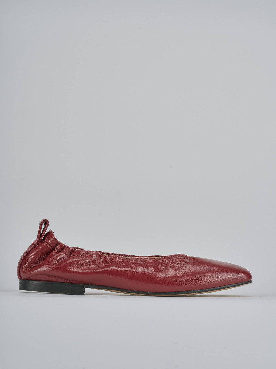 Bailarinas tacón 1 cm rojo cuero