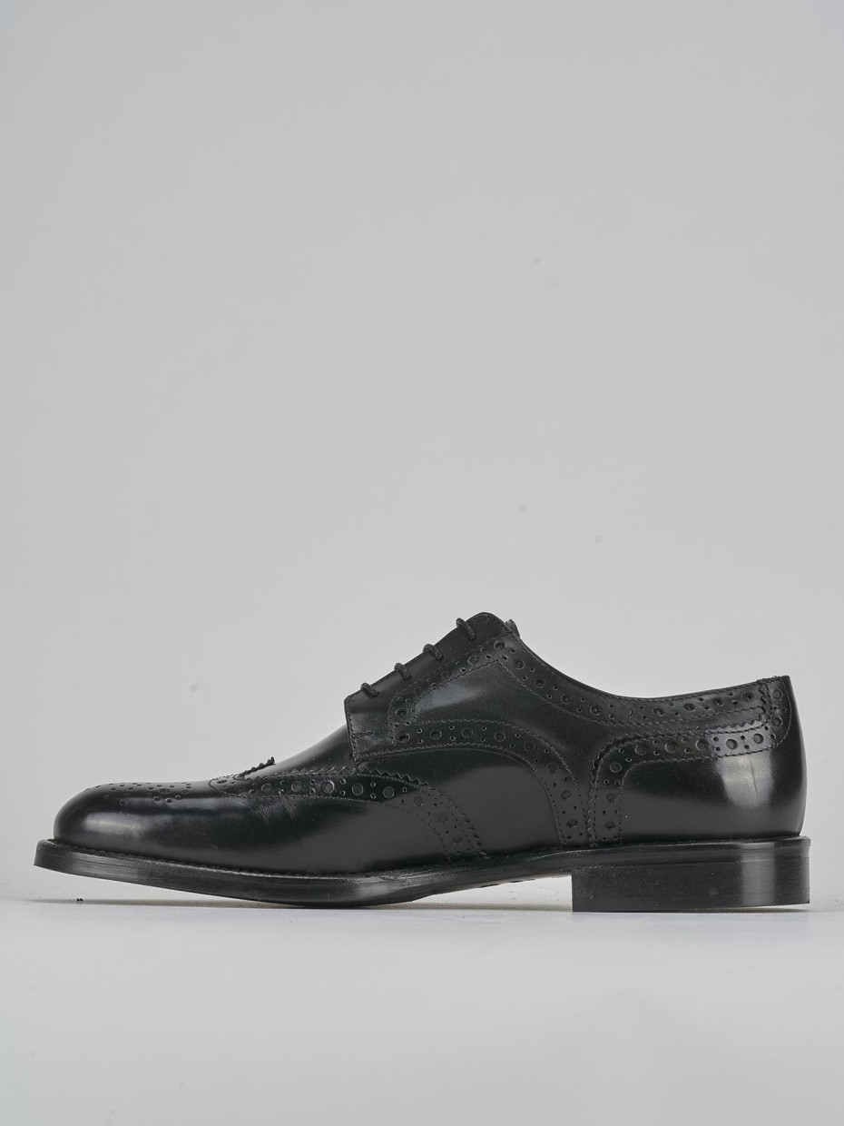 Zapatos de cordones negro cuero