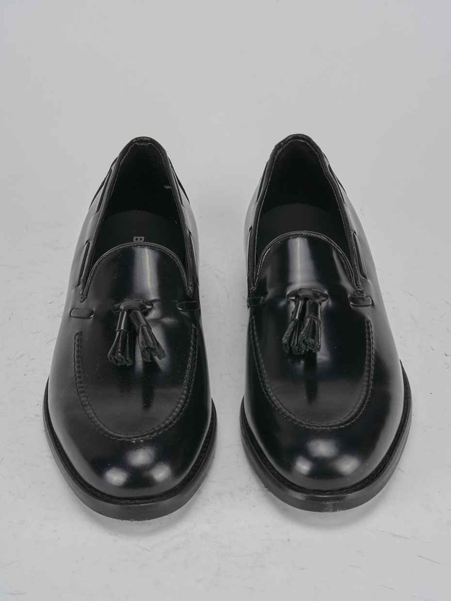 Mocasines negro cuero