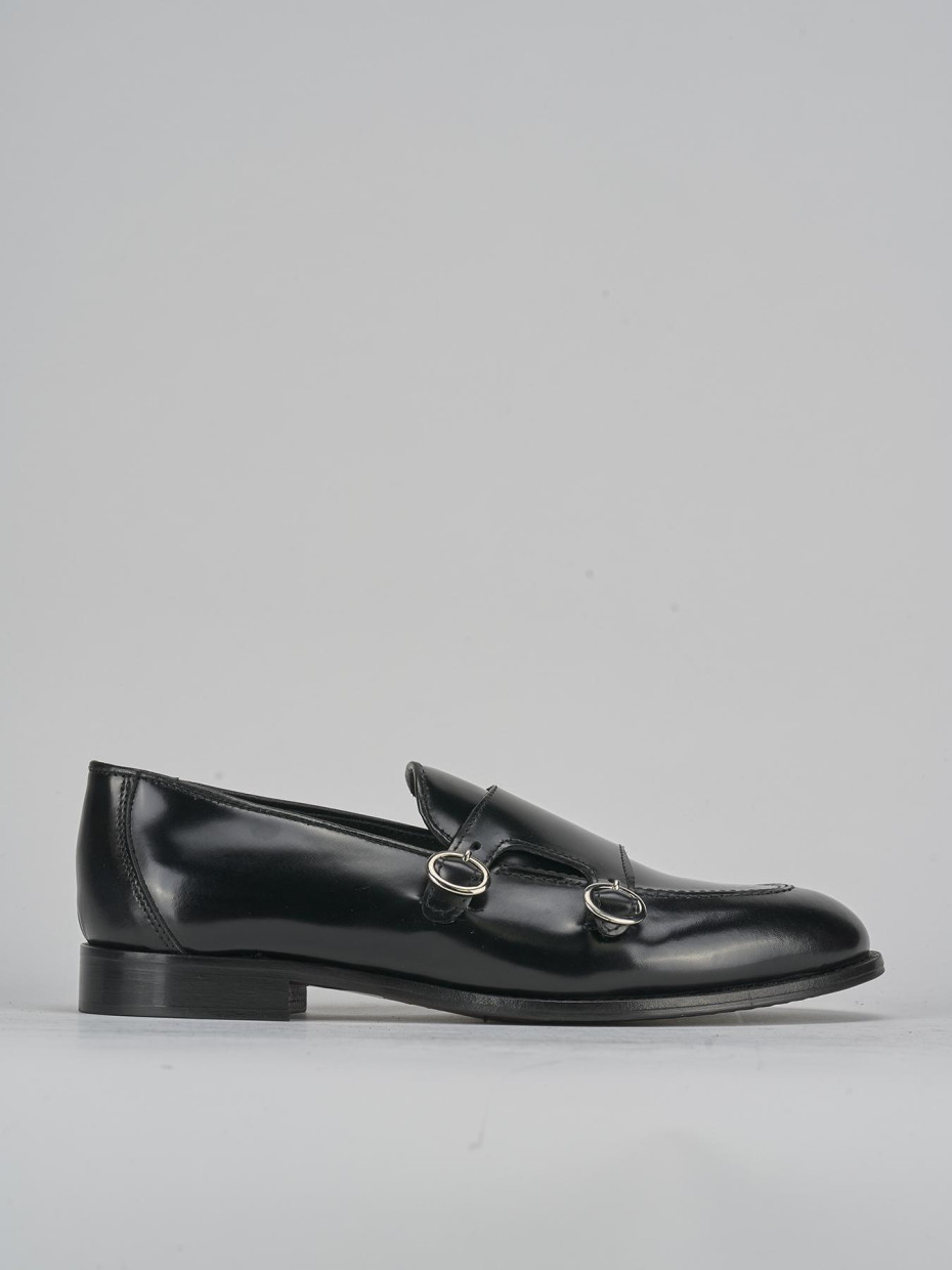 Mocasines negro cuero