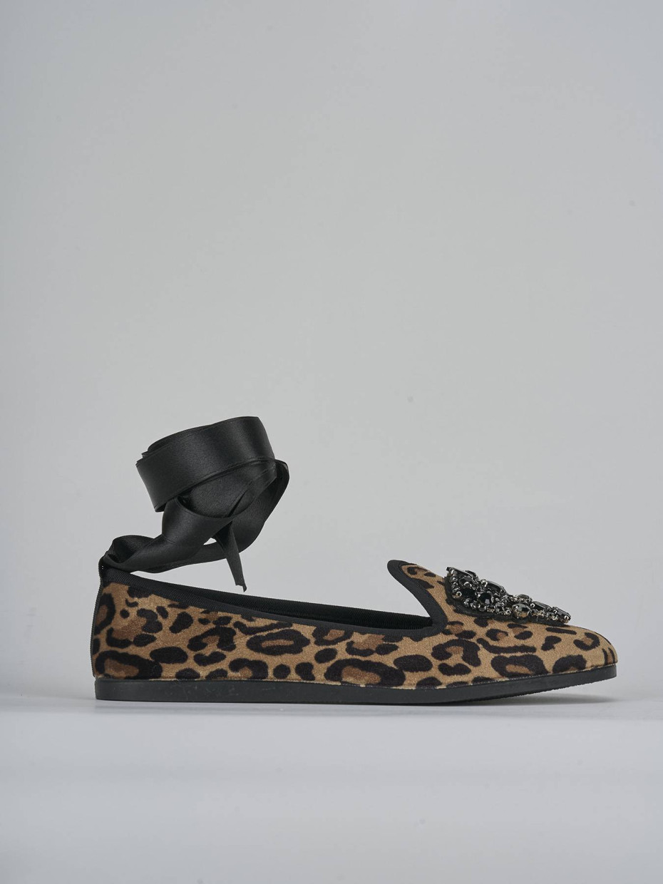 Bailarinas tacón 1 cm multicolor cuero de vaca con pelo