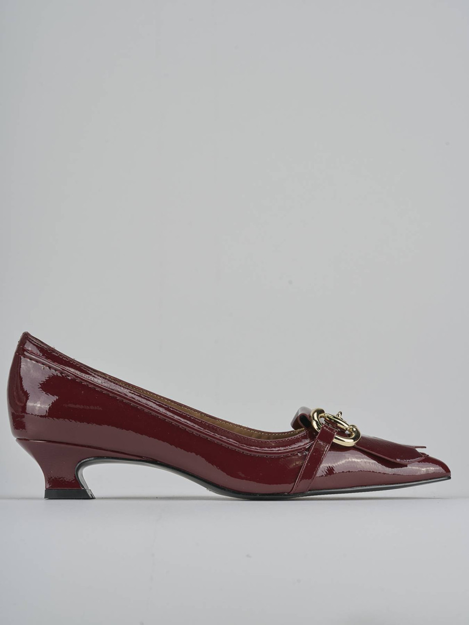 Zapatos de salón tacón 3 cm burdeos charol