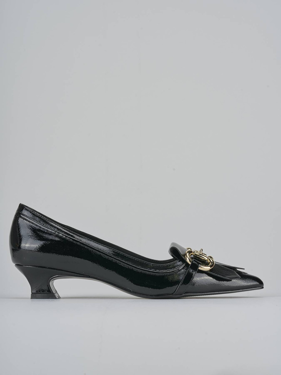 Zapatos de salón tacón 3 cm negro charol