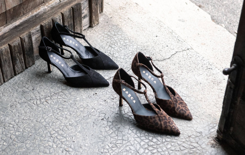 Pumps heel 8 cm black suede