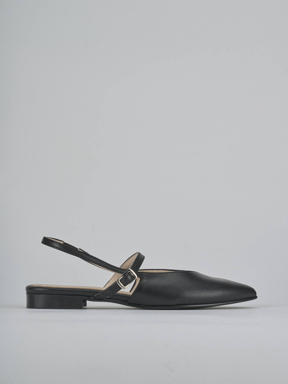 Bailarinas tacón 1 cm negro cuero