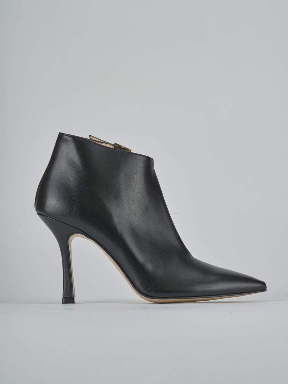 Botines de tacón alto tacón 9 cm negro cuero