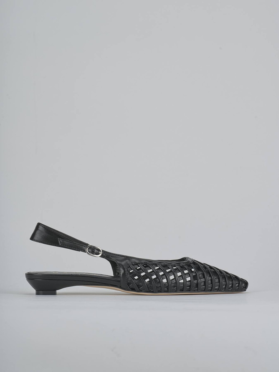 Bailarinas tacón 2 cm negro cuero