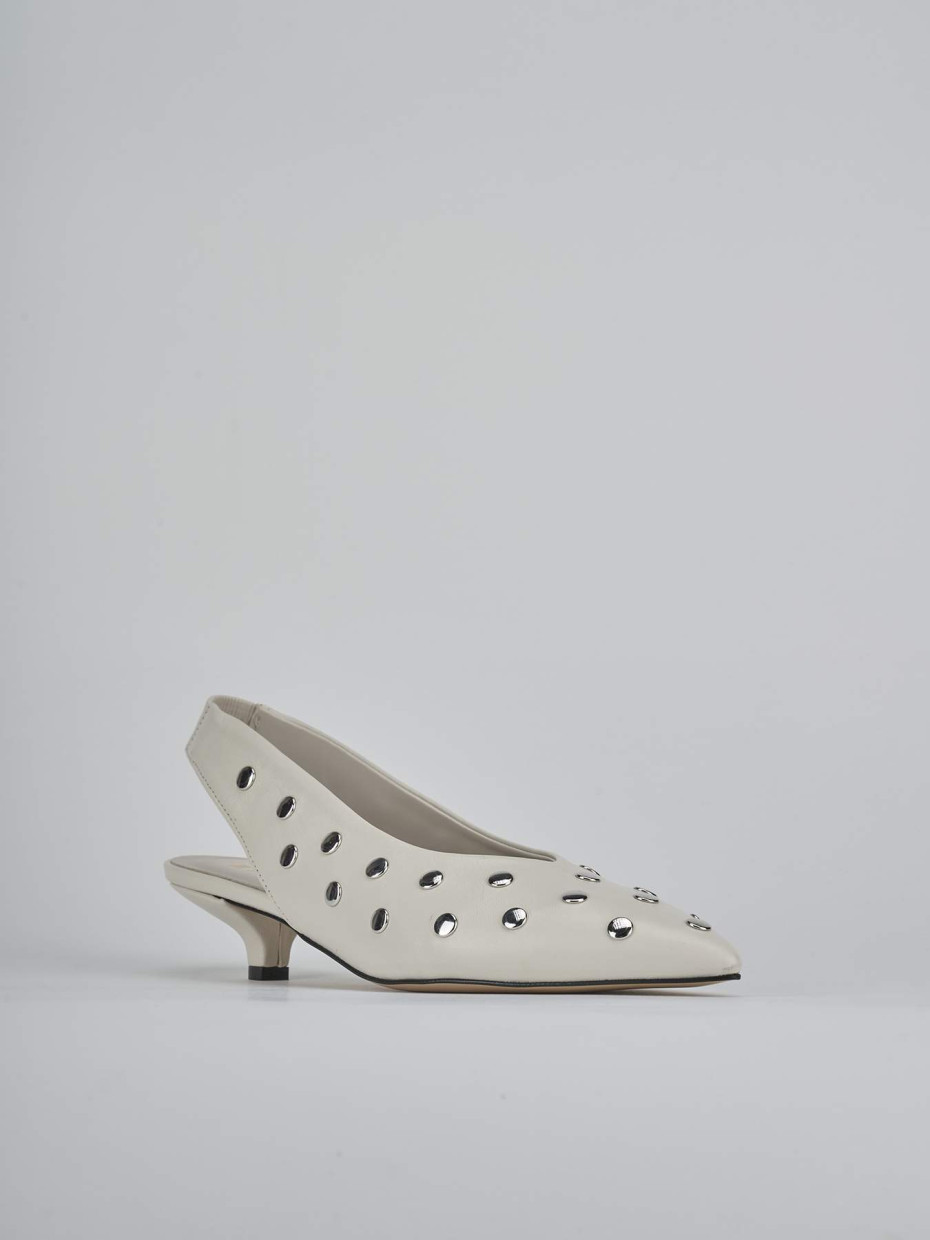 Slingback heel 4 cm beige leather