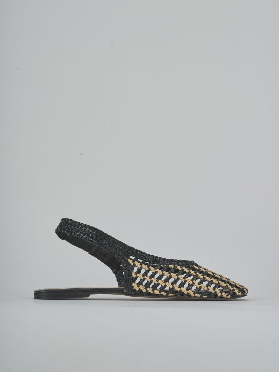Bailarinas tacón 1 cm negro cuero