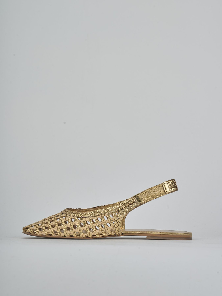 Bailarinas tacón 1 cm oro cuero