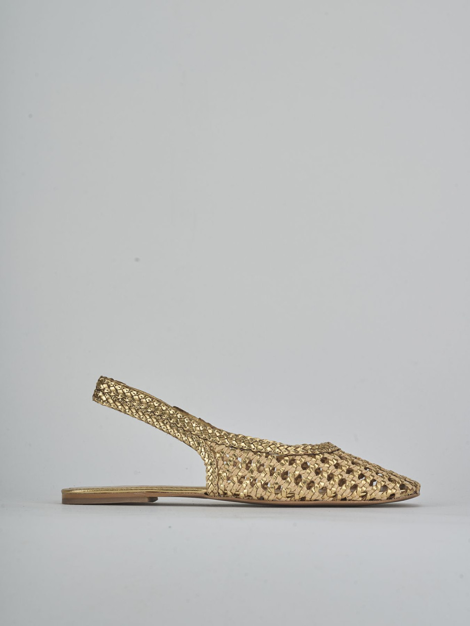 Bailarinas tacón 1 cm oro cuero