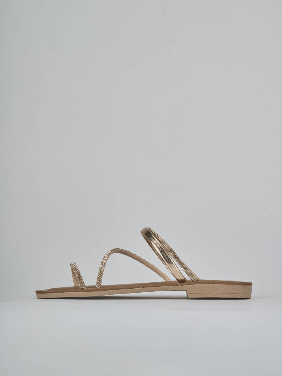 Mules tacón 1 cm rosa cuero