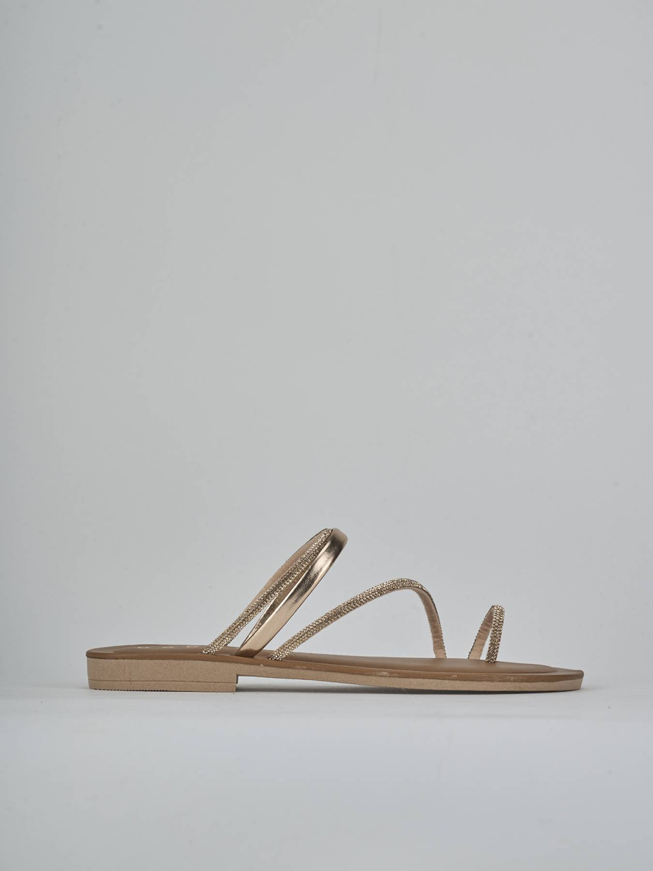 Mules tacón 1 cm rosa cuero