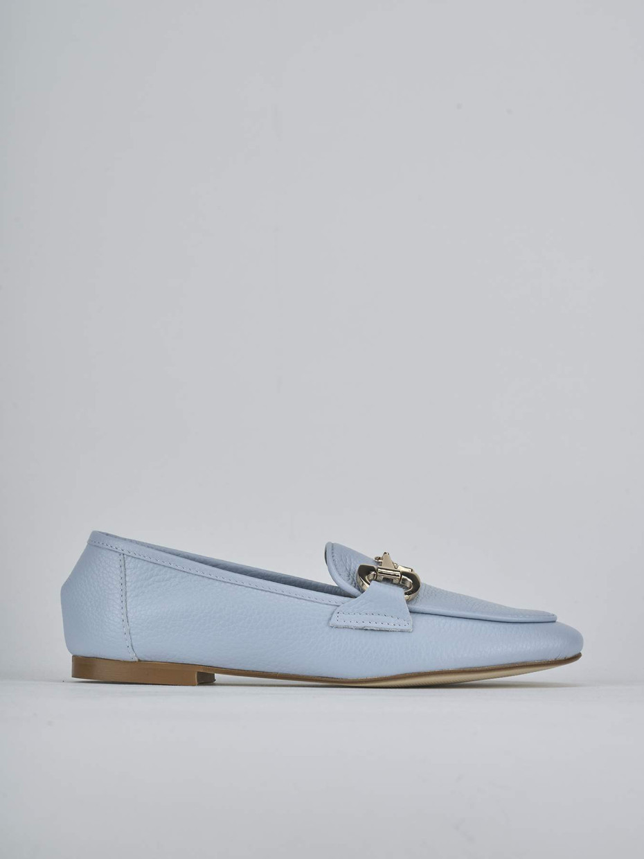 Mocasines tacón 1 cm turquesa cuero