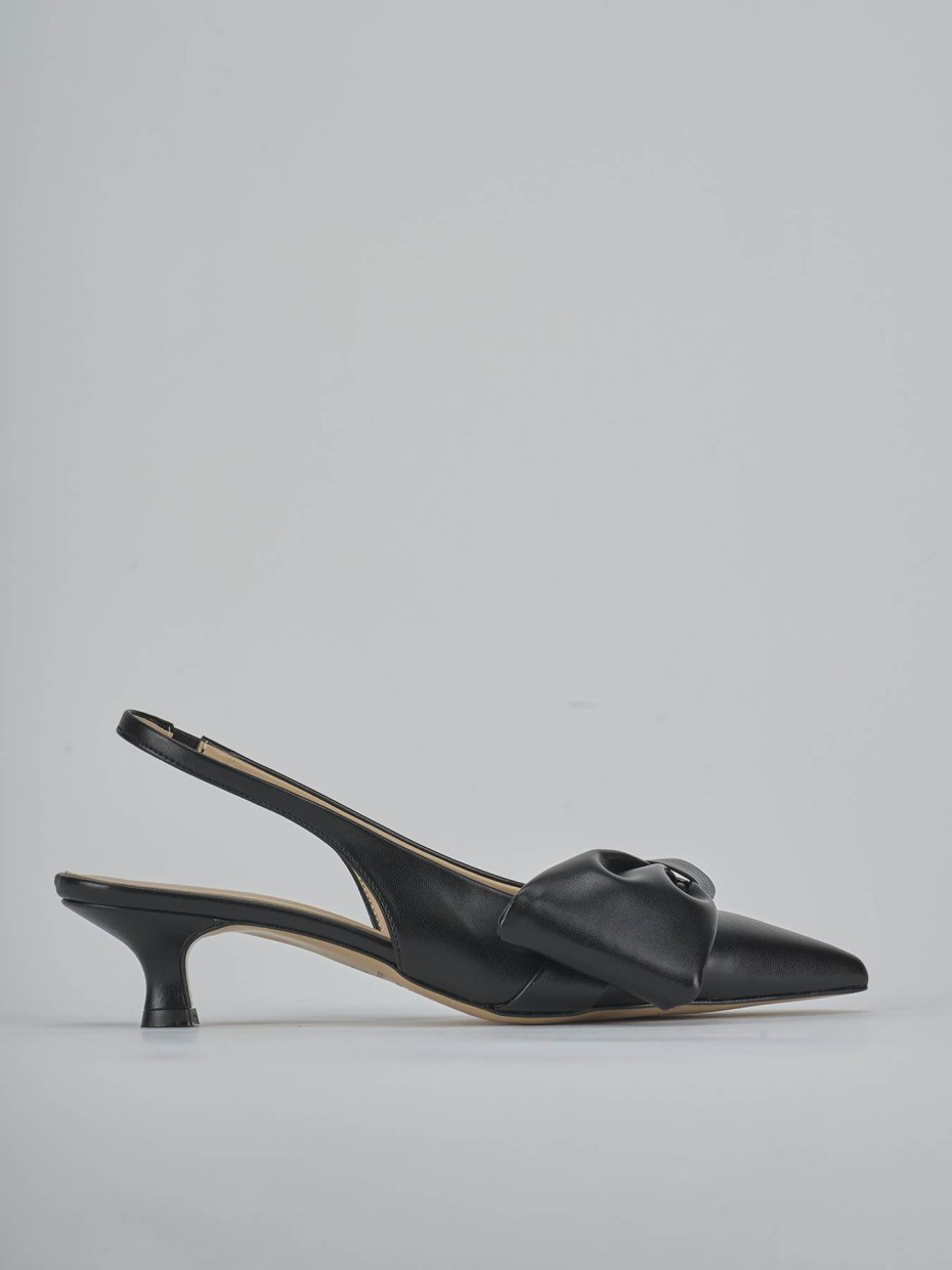 Slingback heel 4 cm black leather
