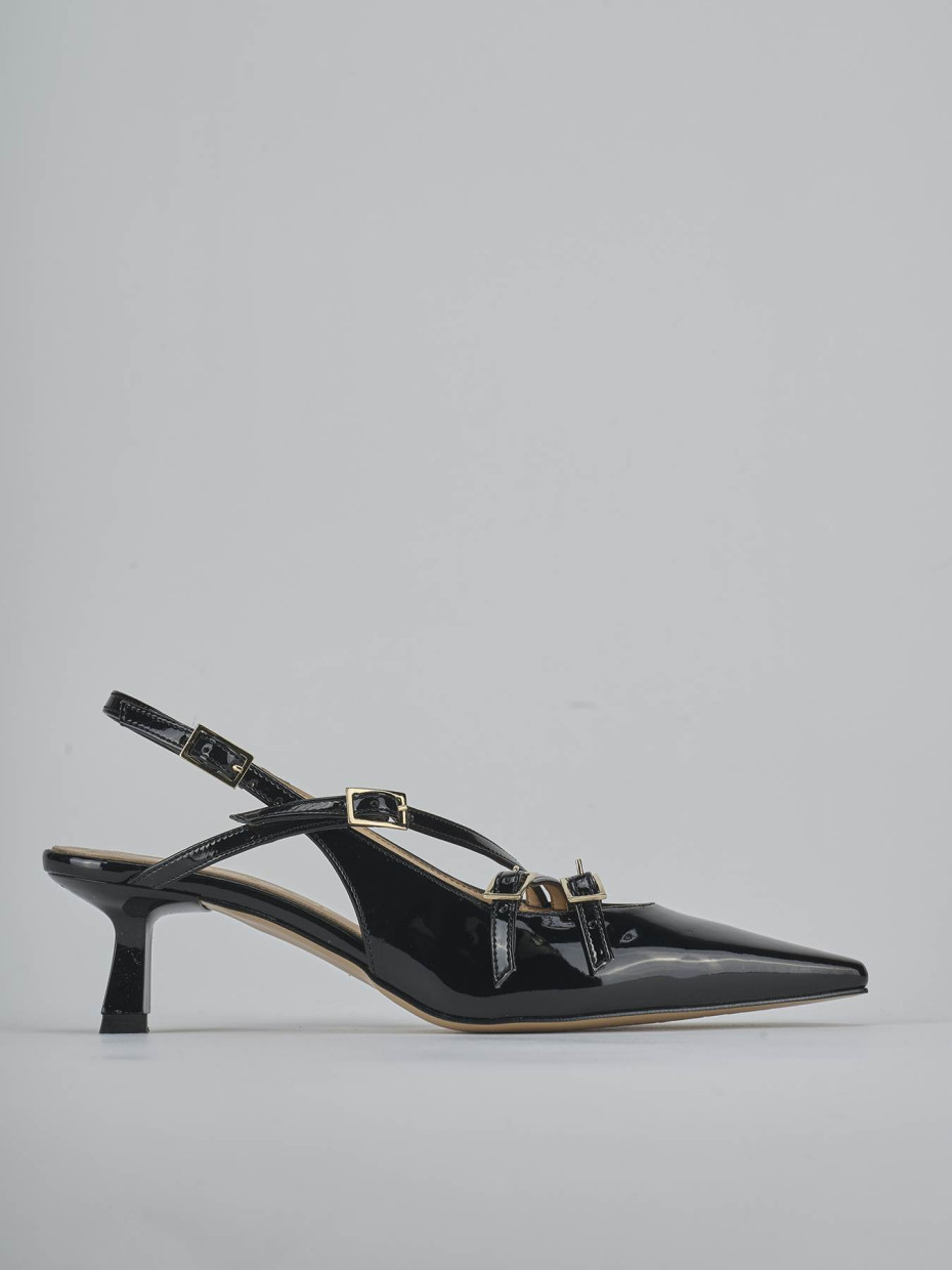 Slingback heel 7 cm black patent