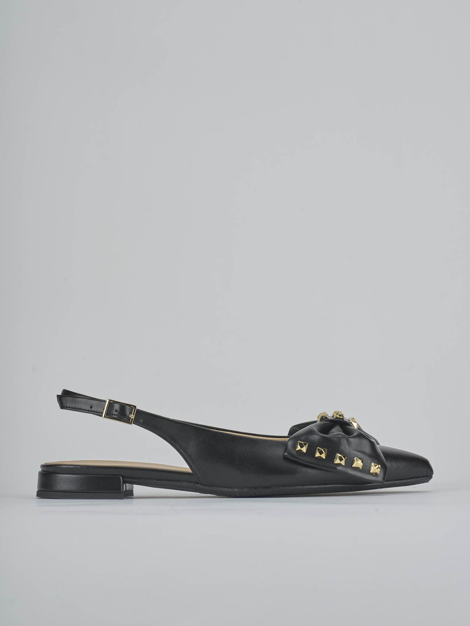 Bailarinas tacón 2 cm negro cuero