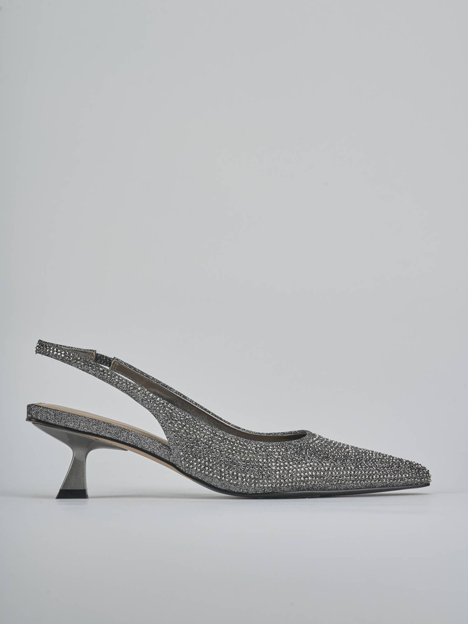 Rebajas extra tacón 5 cm plata cuero