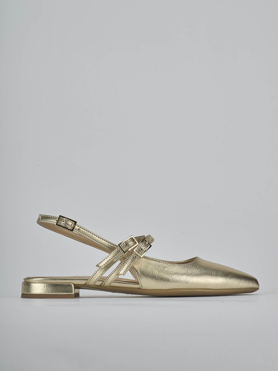 Bailarinas tacón 2 cm oro laminado