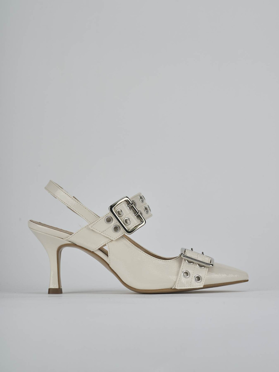 Rebajas extra tacón 7 cm blanco charol