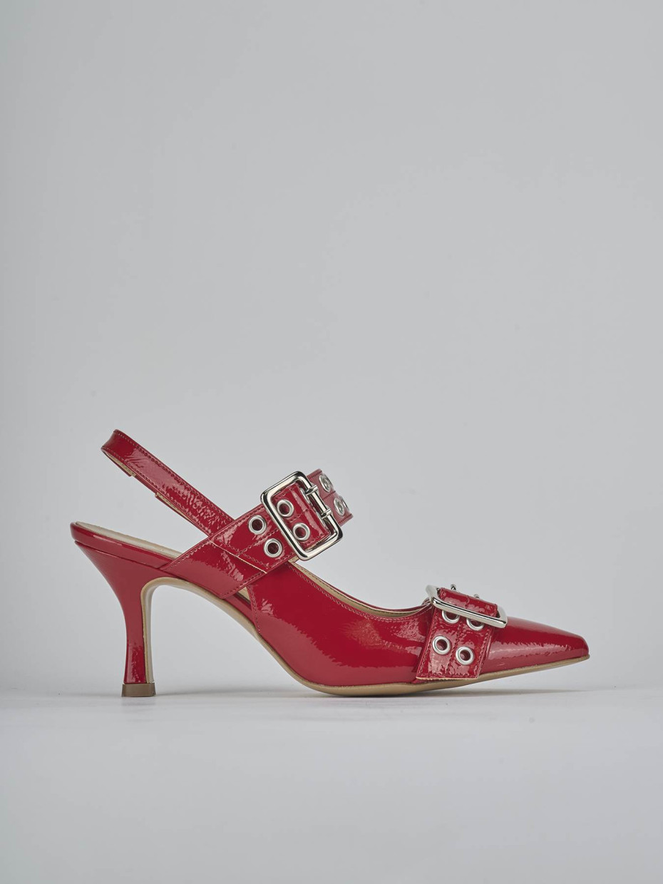 Rebajas extra tacón 7 cm rojo charol