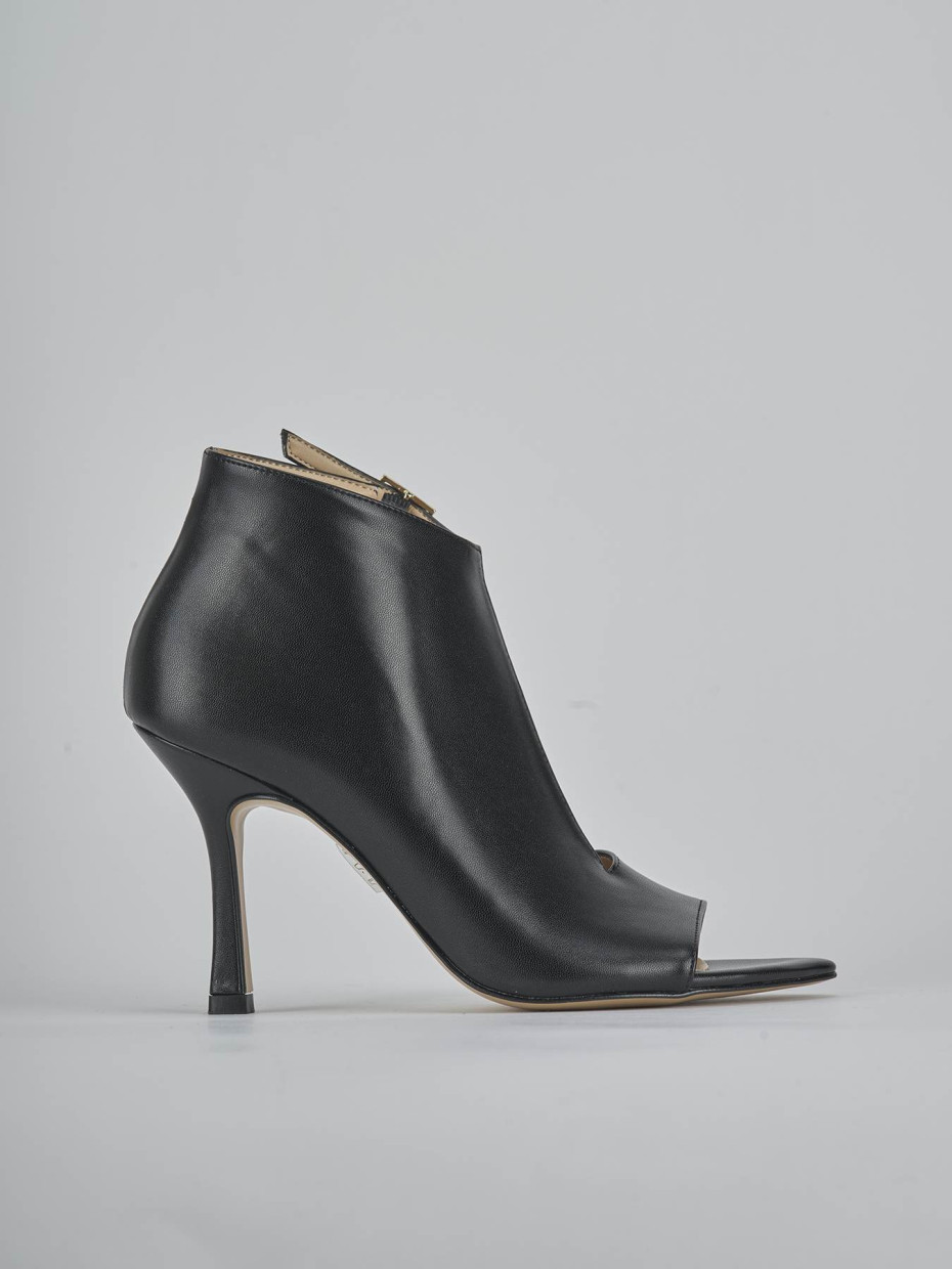 Sandalias de tacón alto tacón 9 cm negro cuero