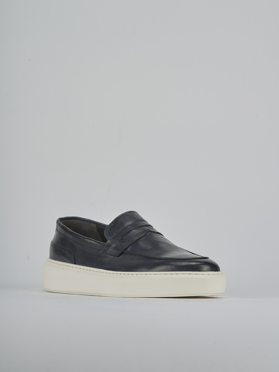 Mocasines azul cuero